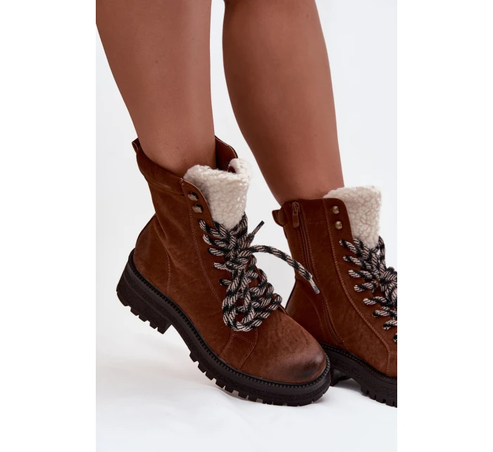 Dámské trekové boty z eko kůže Camel model 21744744 - Boto Dámské trekové boty z eko kůže Camel model 21744744 - Boto