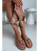 Dámské Pletené Sandály S Zlatým Detalem Hnědé Goldie Dámské Pletené Sandály S Zlatým Detalem Hnědé Goldie