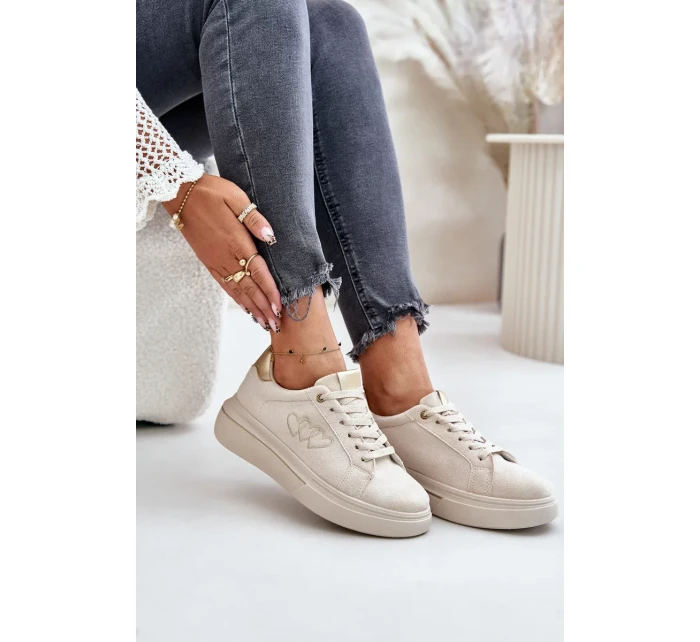 Zateplené Dámské Tenisky Big Star Béžové Zateplené Dámské Tenisky Big Star Béžové