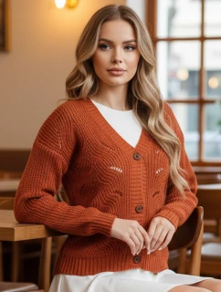 KNITVIA dámský svetr červený FashionStreet MY2420