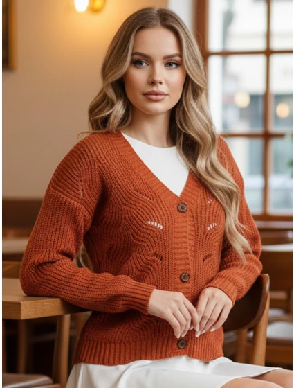 KNITVIA dámský svetr červený FashionStreet MY2420