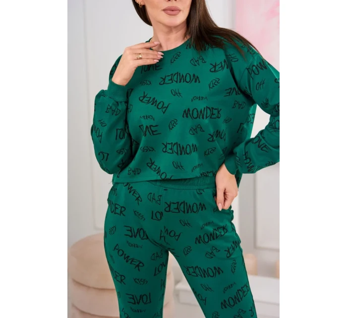 Sada s nápisy zelené barvy