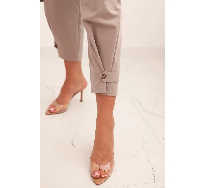 Kalhoty Summer Punto s uzávěrem na nohavicích fango