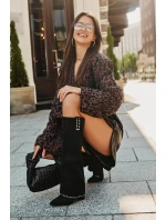 Dámské Kozačky S  Na Podpatku Černé model 21670811 - Boto