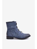 Zateplené dámské boty na zip modré model 21672411 - Boto Zateplené dámské boty na zip modré model 21672411 - Boto