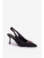 Dámské lodičky Sandály s ozdobným detailem Černé model 21937404 - Boto