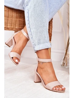Dámské Sandály Na Podpatku Pudrově Růžové Lexi