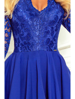 Šaty s krajkovým výstřihem Numoco NICOLLE - modré