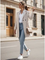 dámský oversize kabát dlouhý béžový Dstreet model 21981934 - FashionStreet