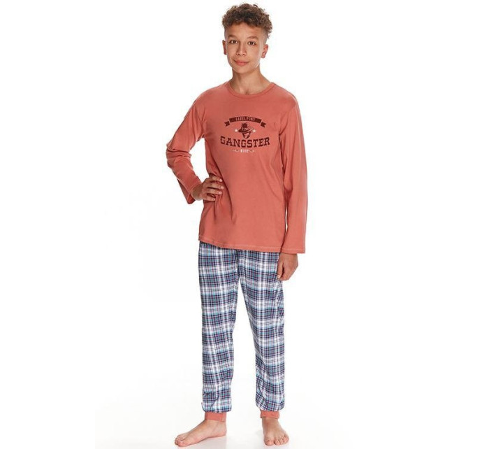 Chlapecké pyžamo Enzo cihlové s potiskem