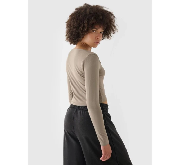 Dámské hladké tričko s dlouhým rukávem model 21431878 - 4F Dámské hladké tričko s dlouhým rukávem model 21431878 - 4F