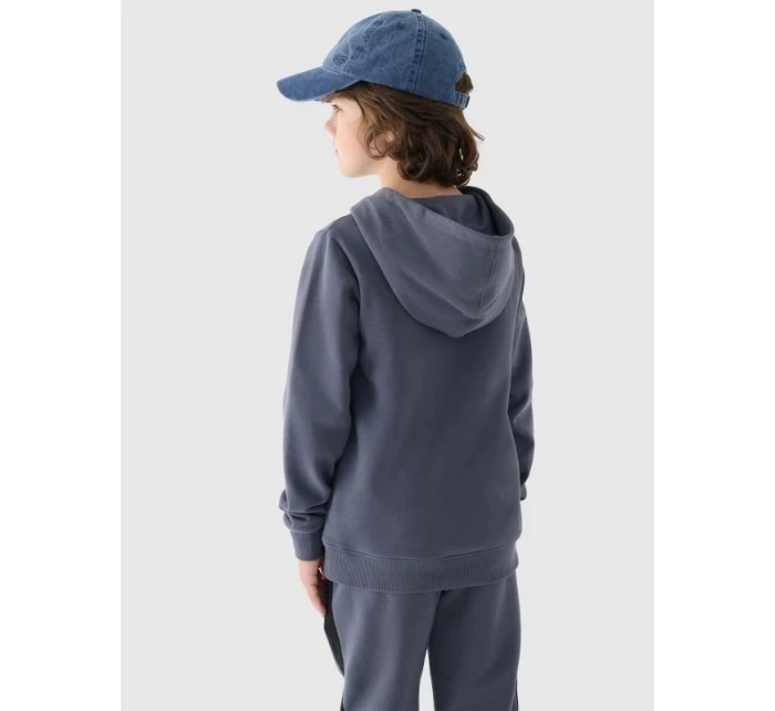 Chlapecká nepruhovaná mikina s kapucí 4F Junior 4FJWMM00TSWSM1292-25S