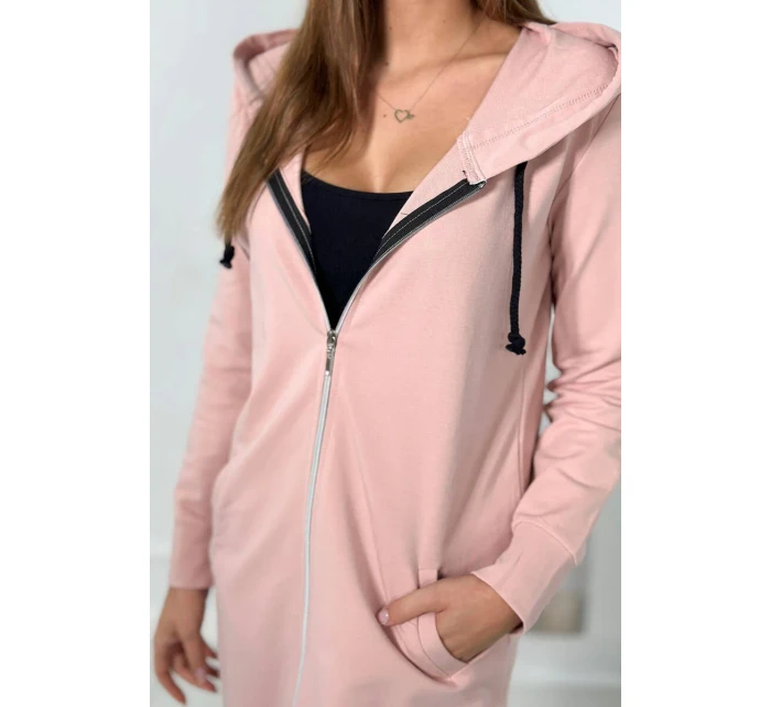 Mikina s kapucí tmavě pudrově růžová Mikina s kapucí tmavě pudrově růžová