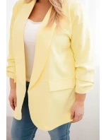 Dámská elegantní velikost Plus Size bunda žlutá