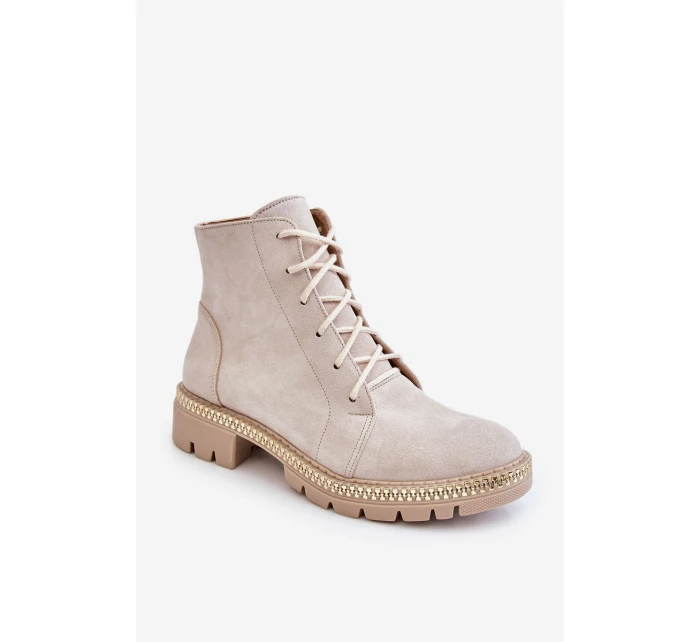 Flat Boots Lewski Shoes model 21607535 Světle béžová - Boto