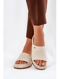 Dámské žabky na platformě Big Star model 21690727 Beige - Big Star Shoes