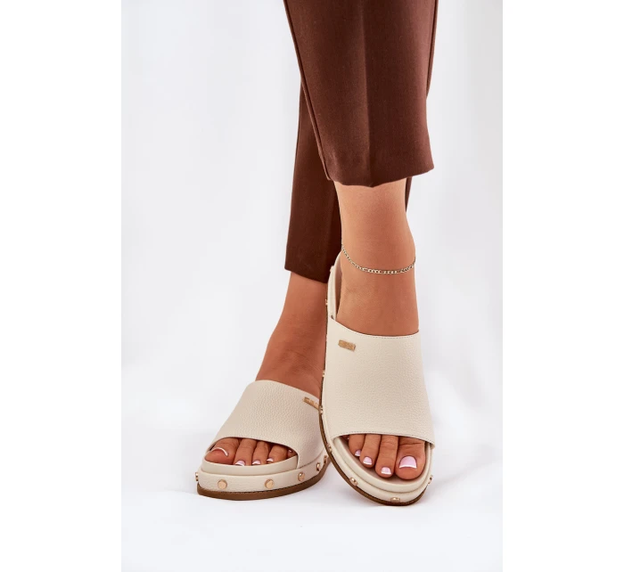 Dámské žabky na platformě Big Star model 21690727 Beige - Big Star Shoes Dámské žabky na platformě Big Star model 21690727 Beige - Big Star Shoes