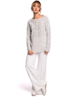 Svetr s výstřihem Bateau M511 šedý - Moe