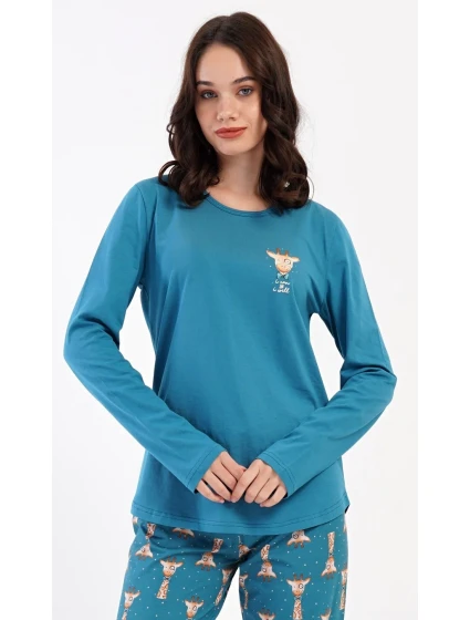 Dámské pyžamo dlouhé Malá model 22407216 - Vienetta Dámské pyžamo dlouhé Malá model 22407216 - Vienetta