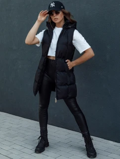 Dámská prošívaná dlouhá vesta VIANA černá FashionStreet TY4504