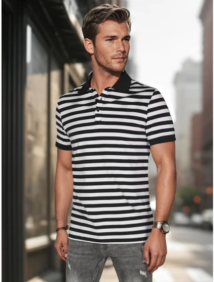 Pánská pruhovaná polokošile bílá FashionStreet PX0642