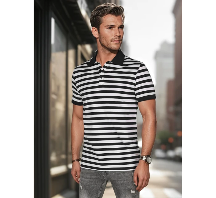 Pánská pruhovaná polokošile bílá FashionStreet PX0642
