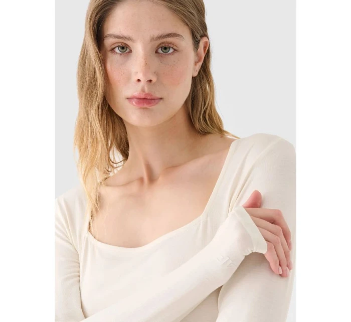 Dámské hladké tričko s dlouhým rukávem 4F 4FRSS24TLONF499-11S