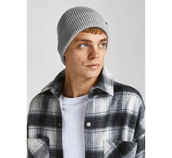 Jack & Jones pánská zimní čepice černá Jacbrink beanie ln 12193386 LIGHT GREY MELANGE Jack & Jones pánská zimní čepice černá Jacbrink beanie ln 12193386 LIGHT GREY MELANGE