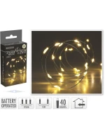 DRÁTĚNÁ SVĚTLA OVLÁDANÁ BATERIEMI GIRLANDA 40 VEDLA TEPLÁ BÍLÁ DRÁTĚNÁ SVĚTLA OVLÁDANÁ BATERIEMI GIRLANDA 40 VEDLA TEPLÁ BÍLÁ
