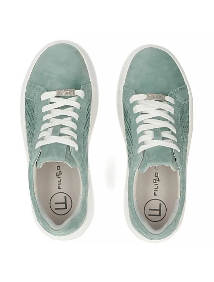 Dámské kožené polobotky ažurové zelené Filippo DP7520/26