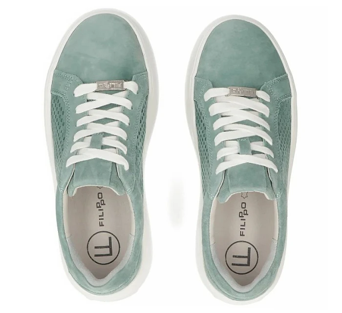 Dámské kožené polobotky ažurové zelené Filippo DP7520/26