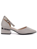 Dámské lodičky na klínku s páskem béžové barvy model 22117661 - VINCEZA