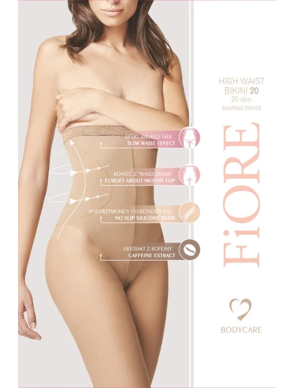 Fiore High Waist Bikini 20 den M5218 barva:světle přírodní