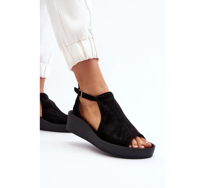 Zazoo 2914 Dámské sandály z semiše Černé