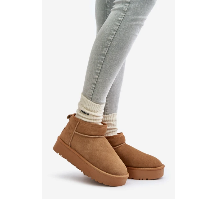 Dámské Velurové Sněhule Na Platformě Camel model 21670462 - Boto Dámské Velurové Sněhule Na Platformě Camel model 21670462 - Boto