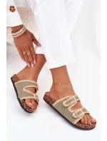 Háčkované Dámské Sandály Se Zlatými Přezkami Zelené Fenira Háčkované Dámské Sandály Se Zlatými Přezkami Zelené Fenira