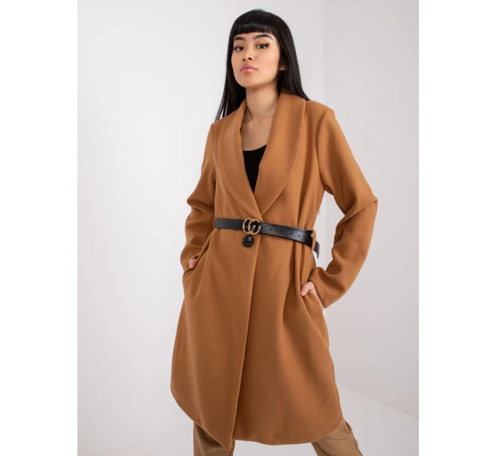 Dámský kabát DHJ PL model 17050373 velbloudí - FPrice Dámský kabát DHJ PL model 17050373 velbloudí - FPrice