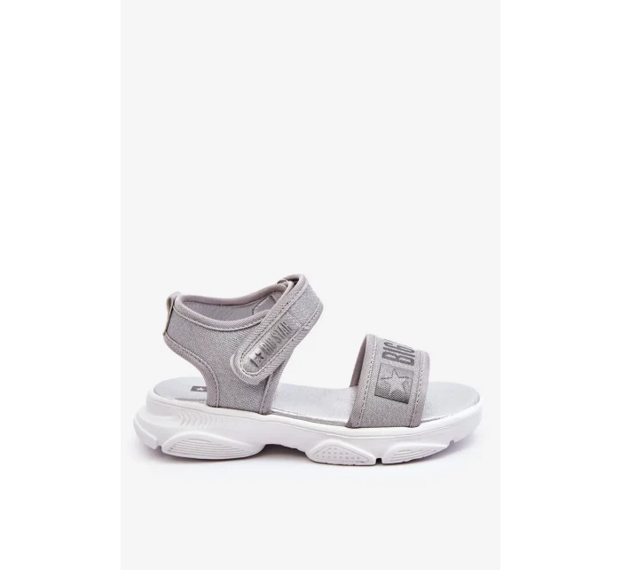 Dětské sandály na suchý zip Big Star LL374194 stříbrne Dětské sandály na suchý zip Big Star LL374194 stříbrne