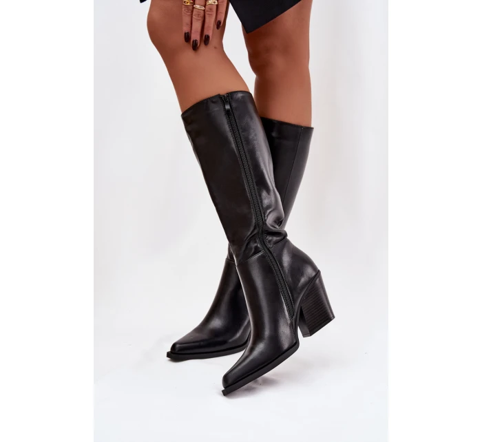 Dámské kotníkové boty Katelle na sloupku – černé