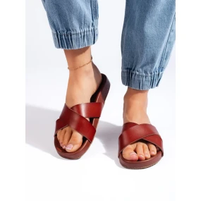 Krásné dámské  nazouváky hnědé platforma