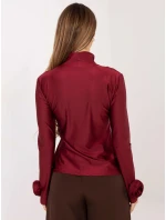 Dámská halenka ve vínové bordó barvě s růžemi model 21818055 - Factory Price Dámská halenka ve vínové bordó barvě s růžemi model 21818055 - Factory Price