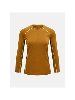 Termotriko PEAK PERFORMANCE Magic Crew Wool-blend Baselayer Women, hnědé