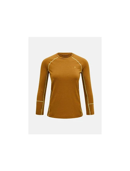 Termotriko PEAK PERFORMANCE Magic Crew Wool-blend Baselayer Women, hnědé