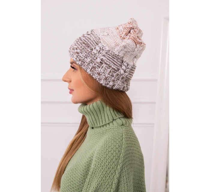 Fleecová čepice Dolores K303 hnědá+bílá+červená