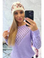 Dámská čepice Florence K350 ecru+red Dámská čepice Florence K350 ecru+red