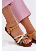 Dámské sandály s se pásky žluté model 21697530 - SERGIO LEONE Dámské sandály s se pásky žluté model 21697530 - SERGIO LEONE