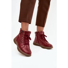 Dámské kozačky s kožíškem z eko kůže bordové model 21712160 - EVENTO Dámské kozačky s kožíškem z eko kůže bordové model 21712160 - EVENTO