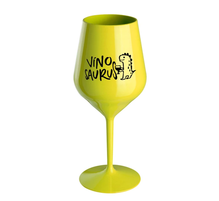 VÍNOSAURUS - žlutá nerozbitná sklenice na víno 470 ml VÍNOSAURUS - žlutá nerozbitná sklenice na víno 470 ml