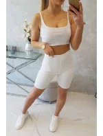 Souprava s kalhotami s vysokým pasem bílá Souprava s kalhotami s vysokým pasem bílá