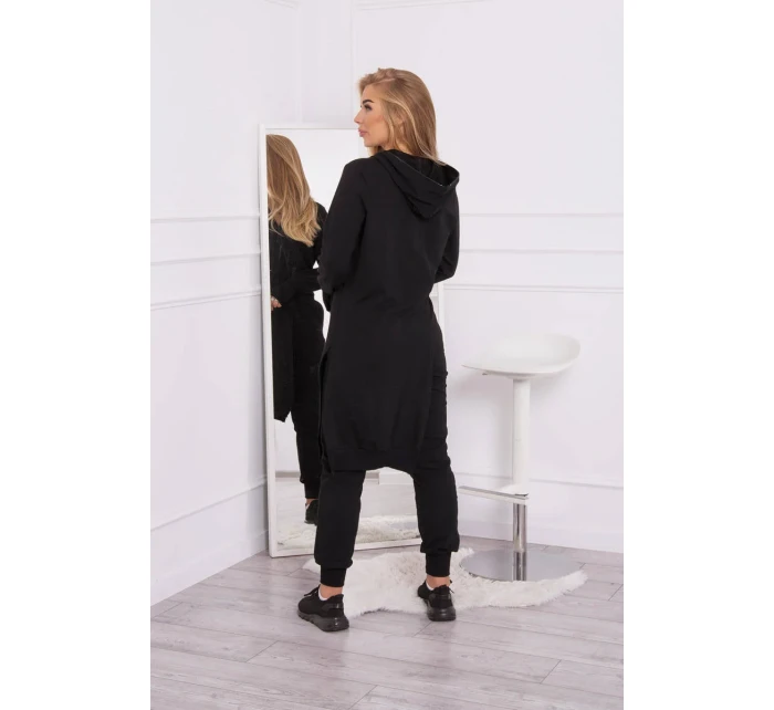 Souprava mikiny s delší stranou černá